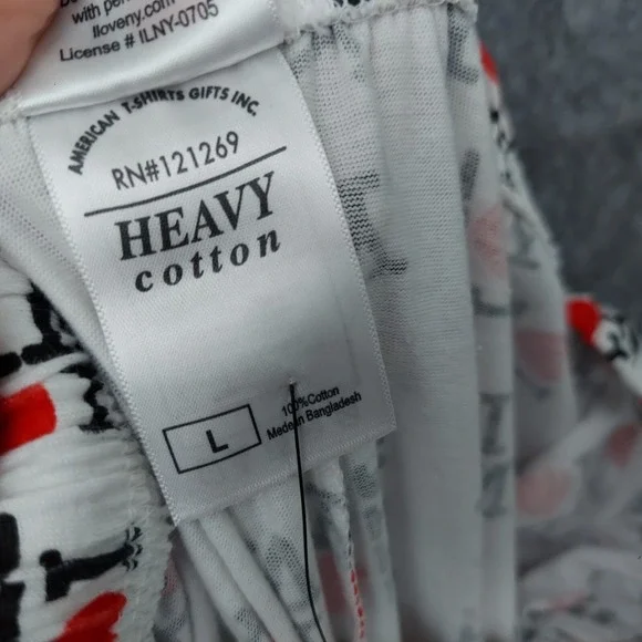 I Love NY Men Pajama Pants L Drawstring Graphic All Over‎ Logo Nostalgic - Picture 10 of 10